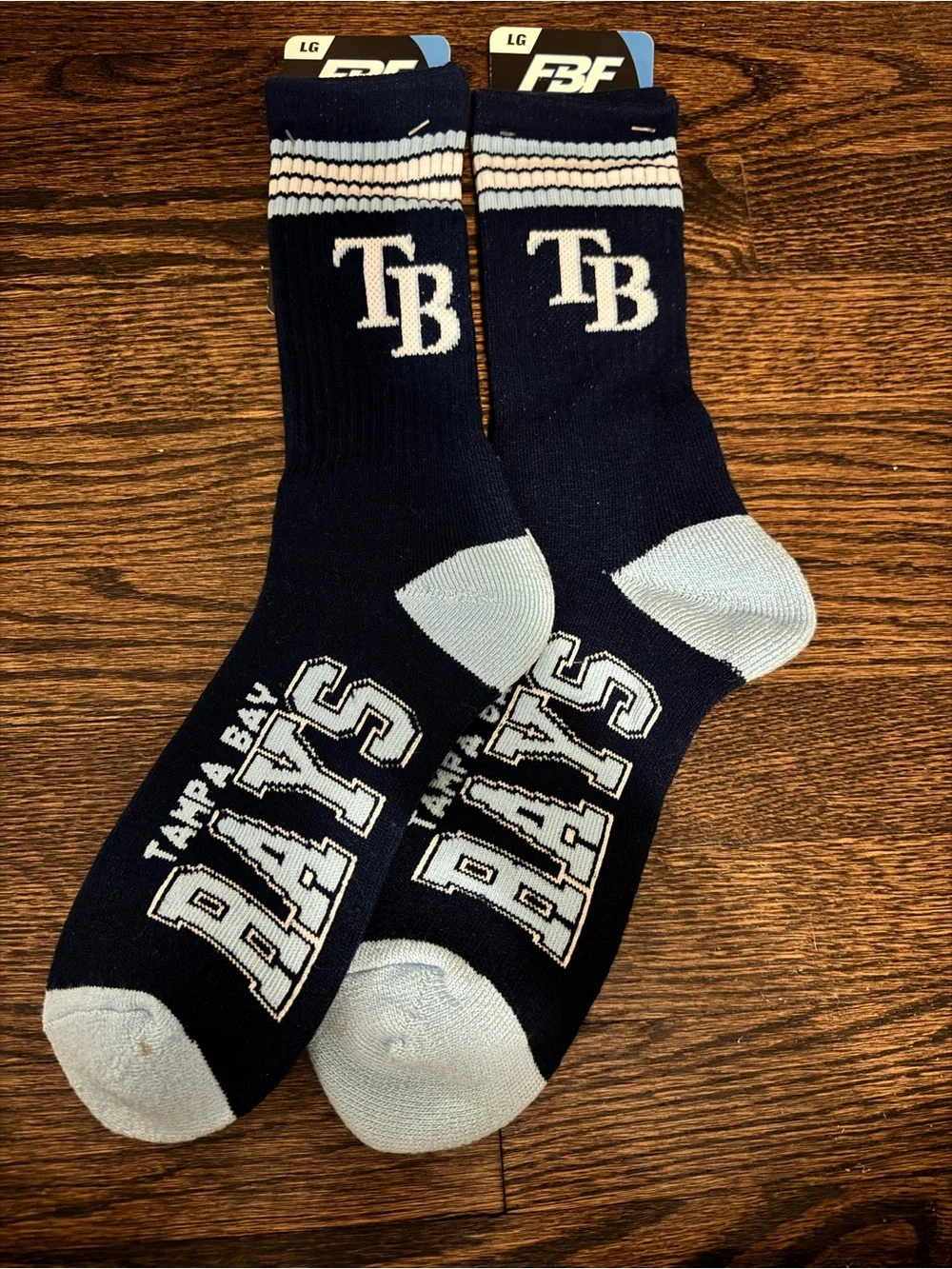 Tampa Bay Rays MLB Crew Socks – Large – 2 Pairs – FBF Originals